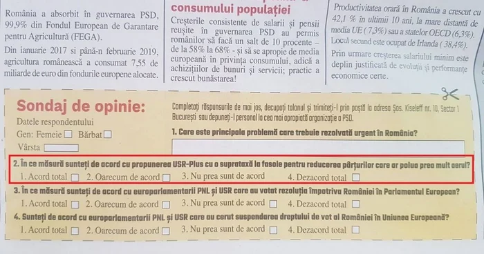 sondaj de opinie PSD 