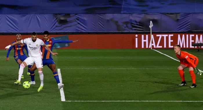 Benzema a deschis scorul printr-ul gol marcat cu călcâiulFoto: Guliver/ GettyImages