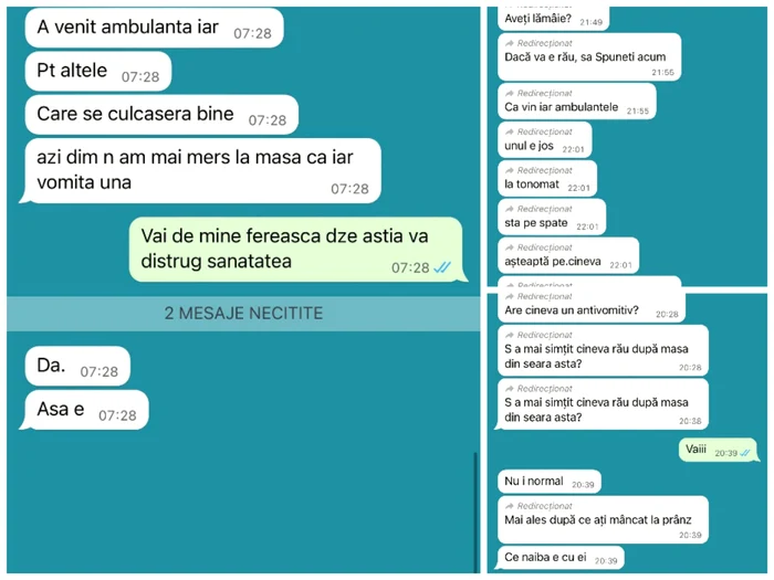 Mesaje transmise între studenți Sursa: lider sindical „Oltpol”