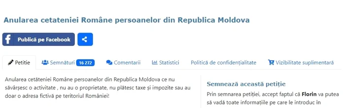 Petiţia a adunat peste 16.000 de semnături. FOTO: petitiaonline.com