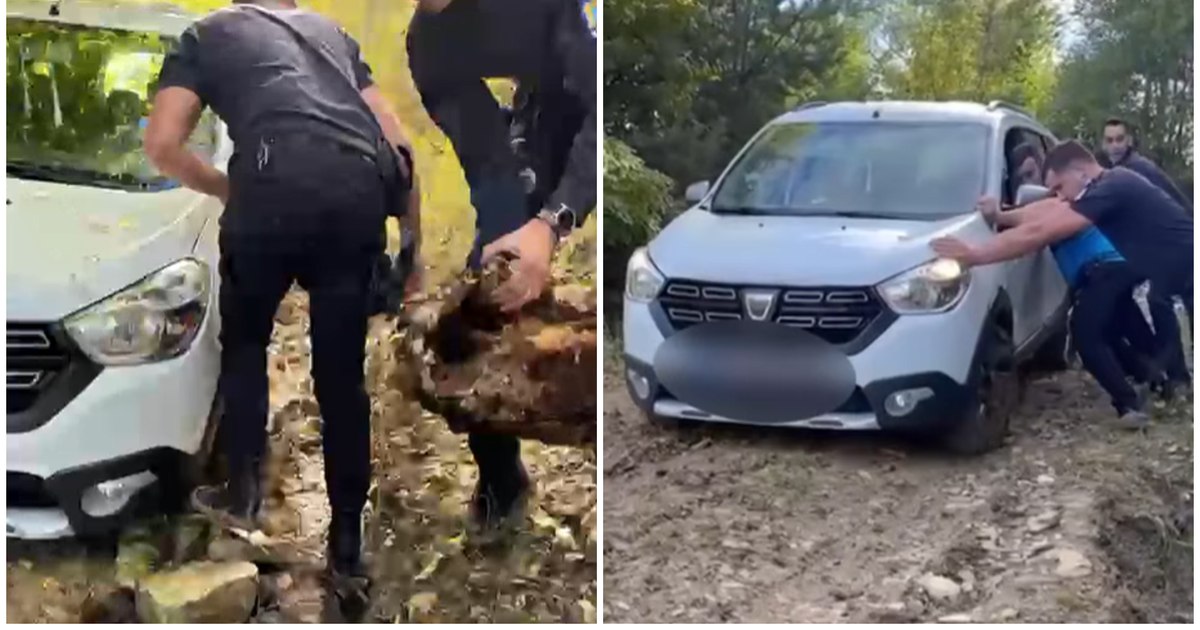 O familie cu cinci copii a rămas captivă pe un drum forestier din cauza GPS-ului.