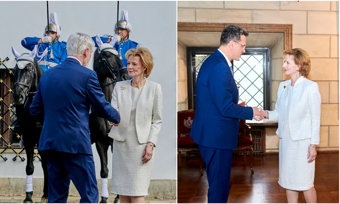 Majestatea Sa Margareta își reciclează ținutele, aici în compleu alb cu fir strălucitor jpg