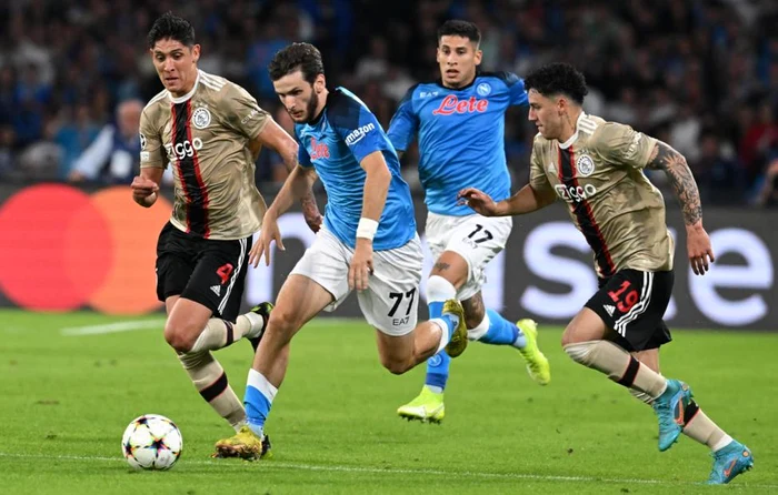 Napoli-Ajax în Liga Campionilor. Foto: EPA-EFE