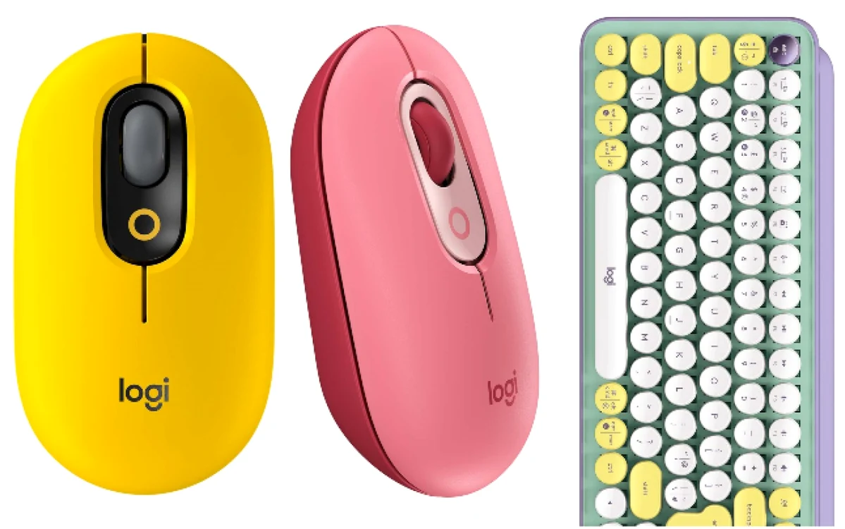 Tastatura mecanică Logitech POP şi mouse-ul Logitech POP.