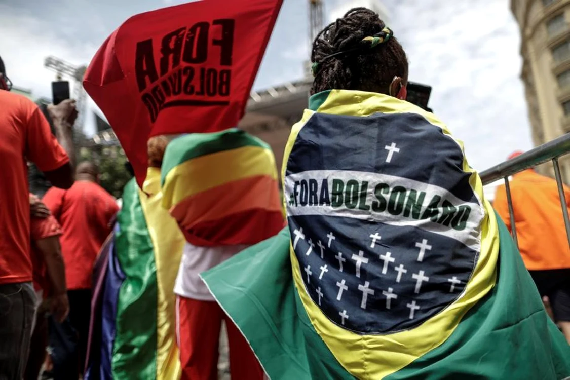 Protest faţă de preşedintele brazilian Jair Bolsonaro FOTO EPA-EFE