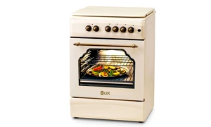 aragaz ldk 6060 ecai beige rustic ng siguranta cuptor electric cu convectie aprindere iluminare capac metalic bej jpg