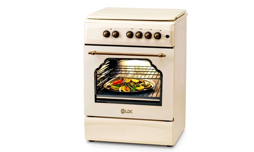 aragaz ldk 6060 ecai beige rustic ng siguranta cuptor electric cu convectie aprindere iluminare capac metalic bej jpg