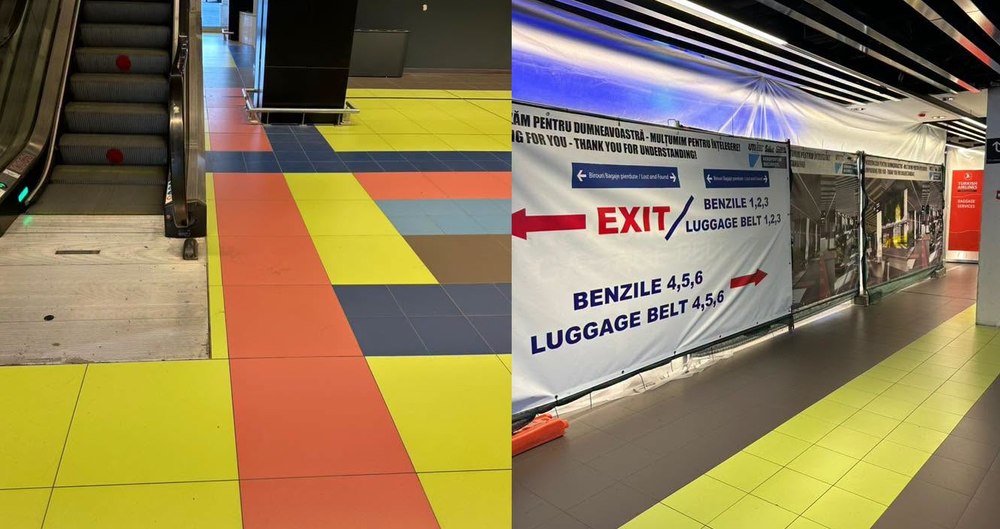 Noul design al Aeroportului Otopeni, ironizat pe internet. Cum explică arhitectul alegerea culorilor