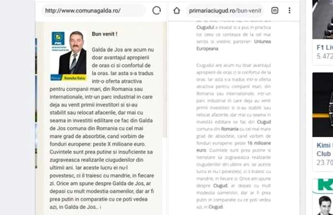 Cele două mesaje sunt similare cu câteva excepţii