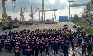 Protest la Șantierul Naval Damen Mangalia FOTO BNS jpg