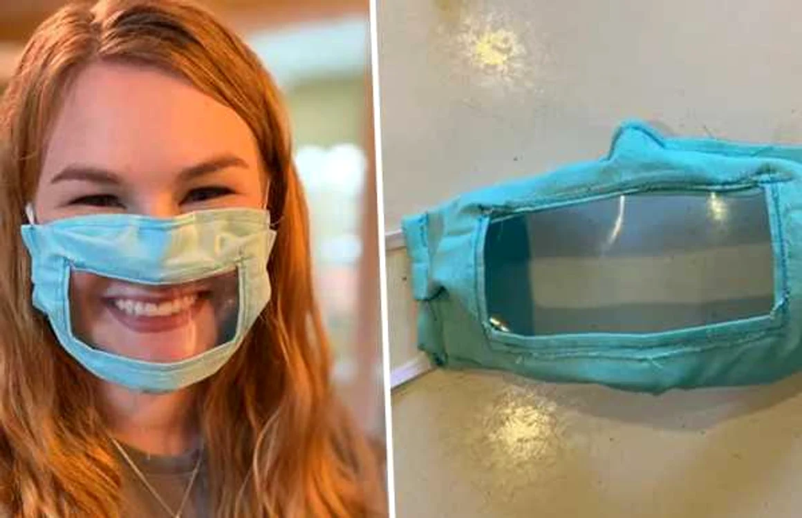 O tânără a confecţionat măşti de protecţie pentru persoanele hipoacuzice FOTO unilad.co.uk