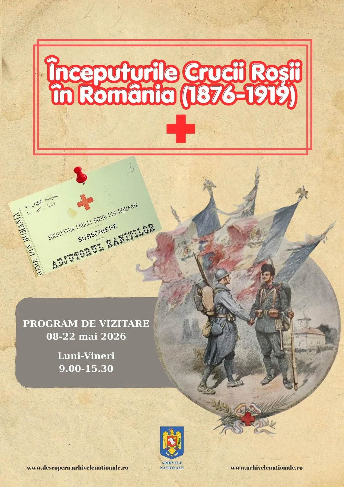 „Începuturile Crucii Roșii în România (1876–1919)” - expoziție la Arhivele Naționale