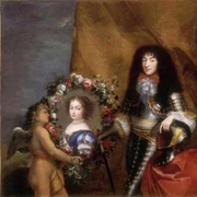Monsieur with his favourite daughter Marie Louise, Versailles, Pierre Mignard jpg
