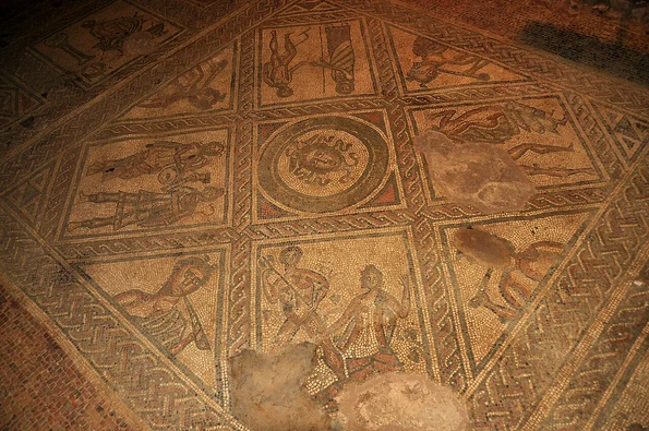 Mozaic în Vila Romană Brading de pe Insula Wight (© Nilfanion / Wikimedia Commons)