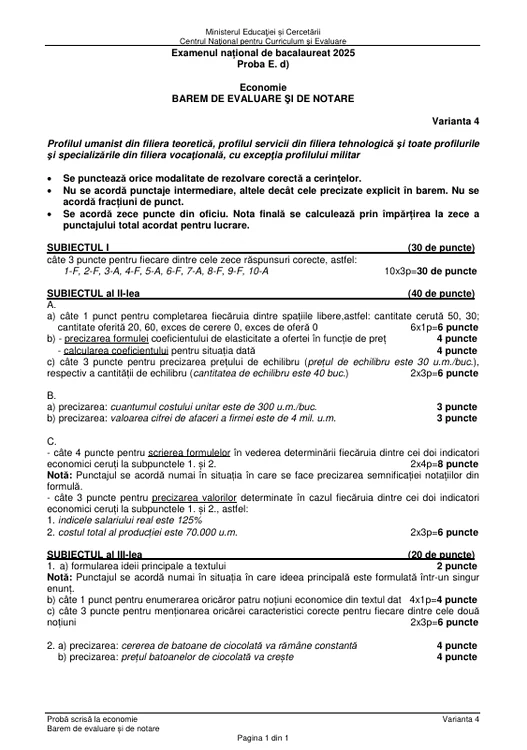 Bacalaureat 2025 - sesiunea de toamnă. Elevii au susținut proba la alegere a profilului. Subiecte și bareme de corectare 20 image