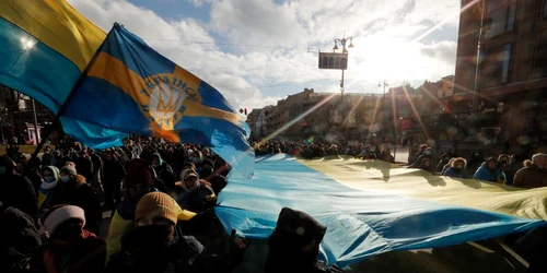 Manifestaţie anti-război Kiev - 12 feb 2022 / FOTO EPA-EFE