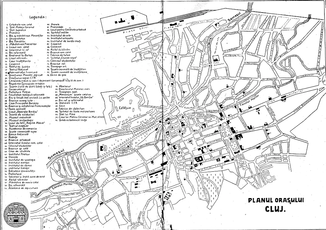 Harta Clujului în 1923 (foto: cluj.travel)