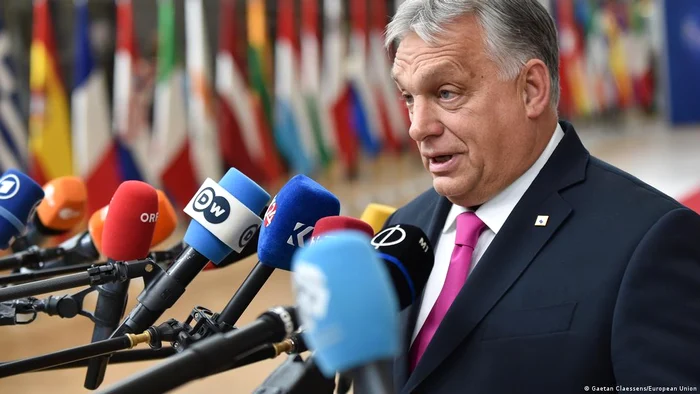 Viktor Orban la summitul UE de la Bruxelles din octombrie 2023