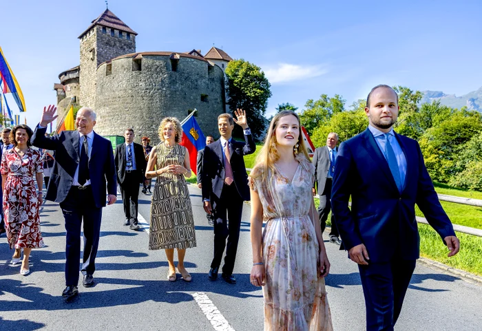 Familia regală a Liechtensteinului la sărbătorile Zilei Naționale din Vaduz, Liechtenstein