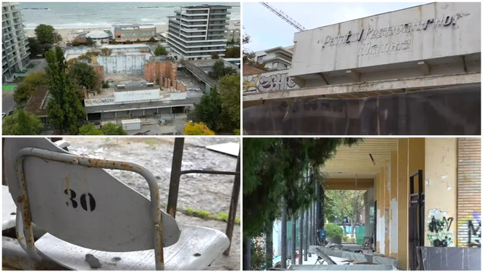 Teatrul de vară din Mamaia rămâne în paragină. Sursa foto: colaj captură video Digi24