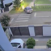 Un șofer a intrat cu mașina pe aleile pietonale ale unui parc din Timiș foto captură video