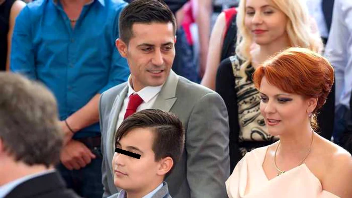 Lia Olguța Vasilescu la cununia cu Claudiu Manda, alături de fiul ei Robert Ștefan Foto: Fanatik.ro