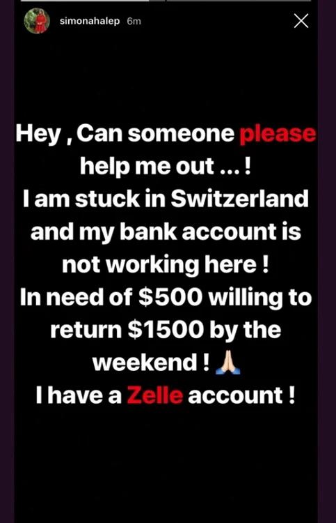 Acesta este mesajul care a circulat pe Instagramul jucătoarei de tenis