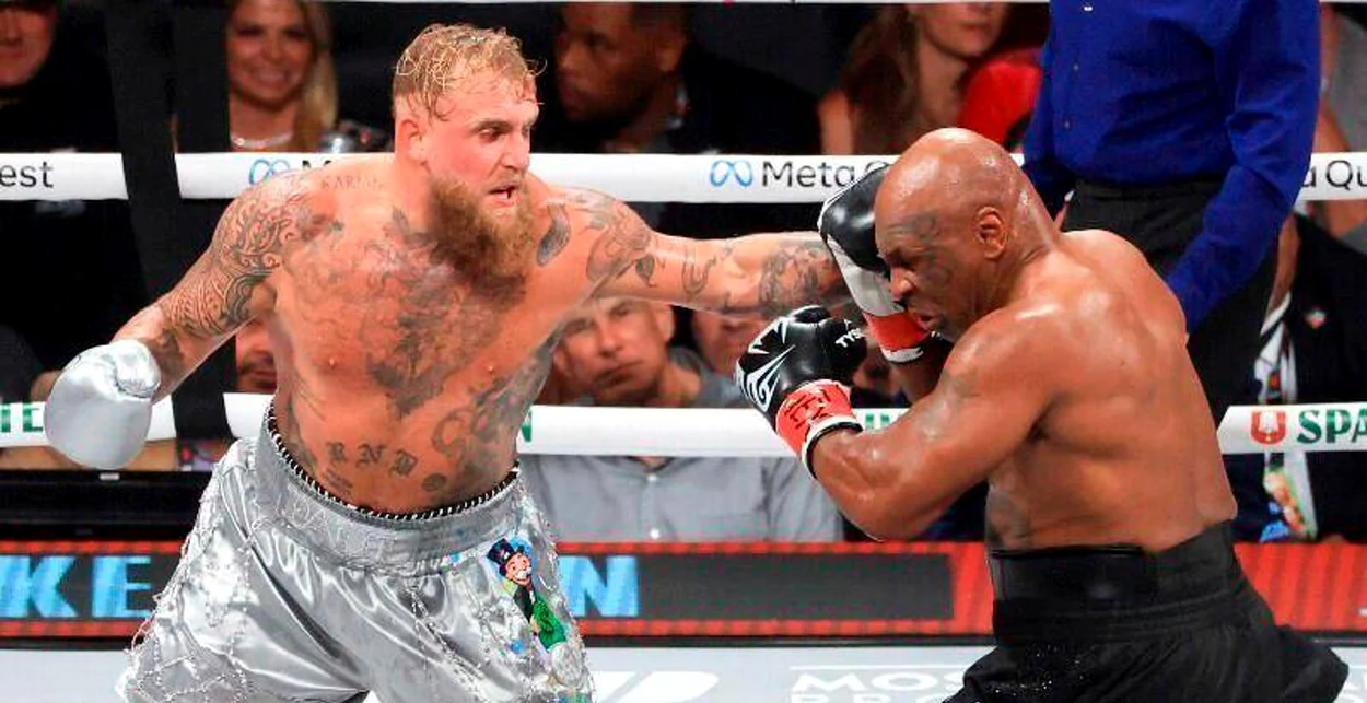 Jake Paul l-a bătut pe Mike Tyson în 8 runde, în noiembrie 2024. Foto Xț