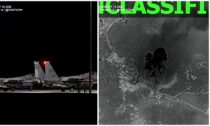 SUA și forțele partenere au desfășurat lovituri aeriene de amploare asupra unor ținte ale grupării teroriste ISIS în Siria, 10 ianuarie 2026 FOTO: captură X