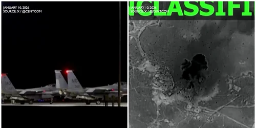 SUA și forțele partenere au desfășurat lovituri aeriene de amploare asupra unor ținte ale grupării teroriste ISIS în Siria, 10 ianuarie 2026 FOTO: captură X