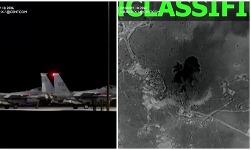 SUA și forțele partenere au desfășurat lovituri aeriene de amploare asupra unor ținte ale grupării teroriste ISIS în Siria, 10 ianuarie 2026 FOTO: captură X