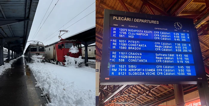 Ore întregi de întârzieri din cauza ninsorilor