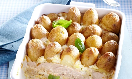 carne de curcan cu cartofi noi si sos de iaurt jpeg