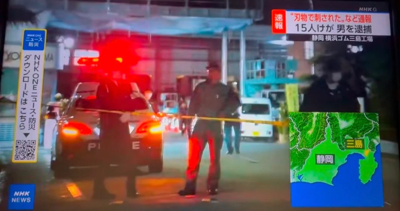 Un bărbat a intrat cu un cuțit într-o fabrică de cauciuc din Japonia și a rănit 14 angajați. A fost pulverizat și un lichid neidentificat