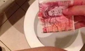 Un copil de bani gata a folosit bancnotele pe post de hâtie igienică jpeg