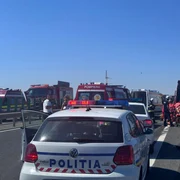 Un copil de 11 ani a murit într-un accident pe autostrada A2 FOTO ISU Dobrogea