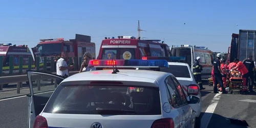 Un copil de 11 ani a murit într-un accident pe autostrada A2 FOTO ISU Dobrogea