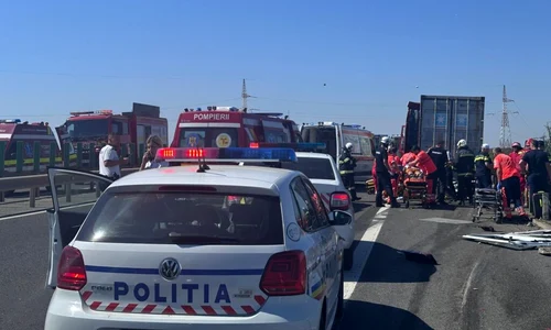Un copil de 11 ani a murit într-un accident pe autostrada A2 FOTO ISU Dobrogea
