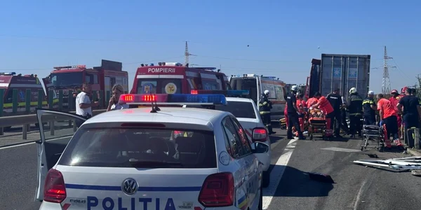 Un copil de 11 ani a murit într-un accident pe autostrada A2 FOTO ISU Dobrogea