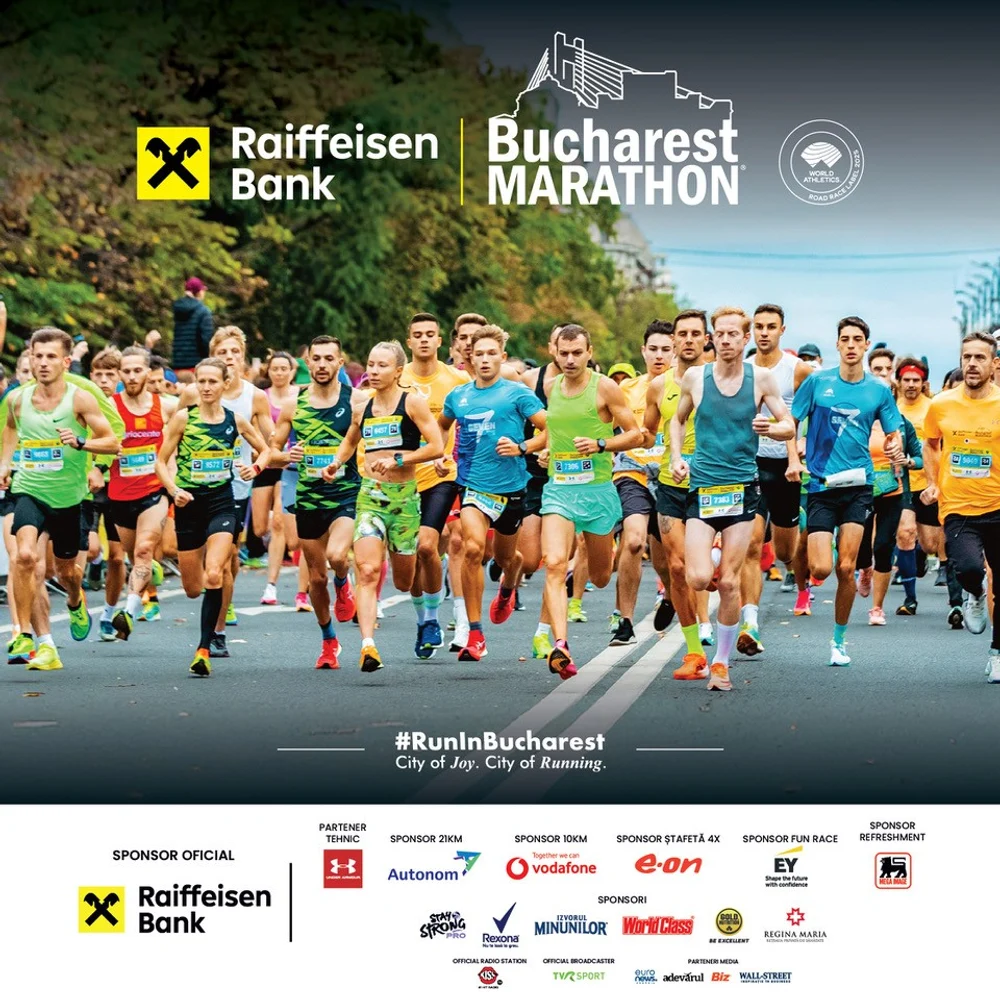 12.000 de alergători din peste 70 de țări sunt așteptați la cea de-a 18-a ediție a Raiffeisen Bank Bucharest Marathon
