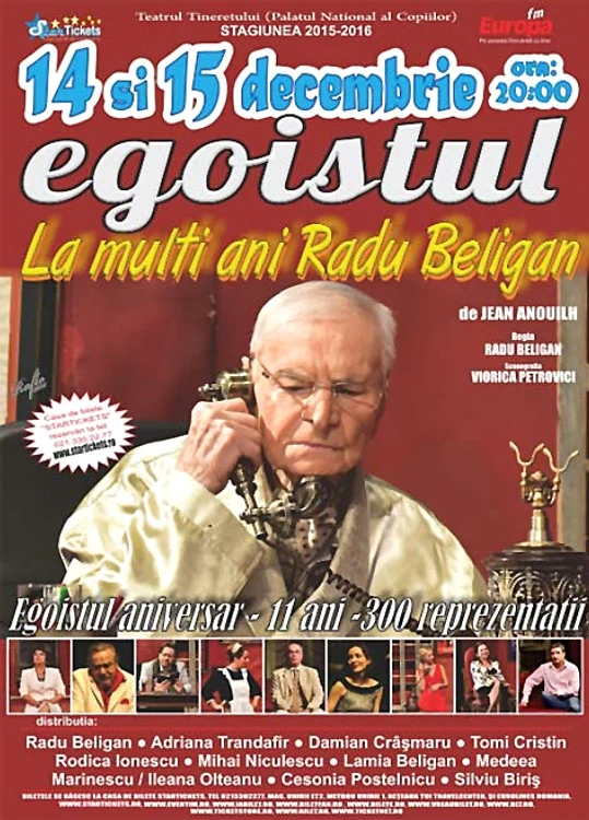 Piesa “Egoistul” s-a jucat  aseară, dar se joacă şi  azi la Palatul Copiilor 