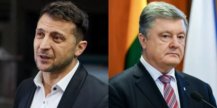 Vladimir Zelenski şi Petro Poroshenko