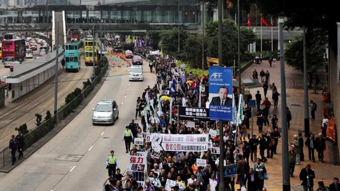 Manifestaţie în Hong Kong FOTO AFP