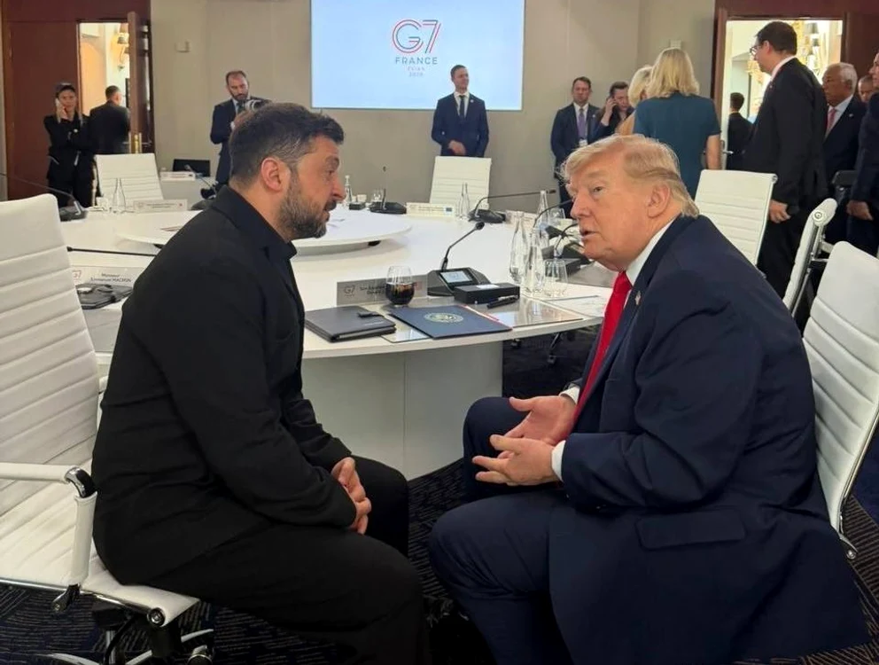 Întâlnire Volodimir Zelenski cu Donald Trump la summit-ul G7 din Franța/FOTO:X