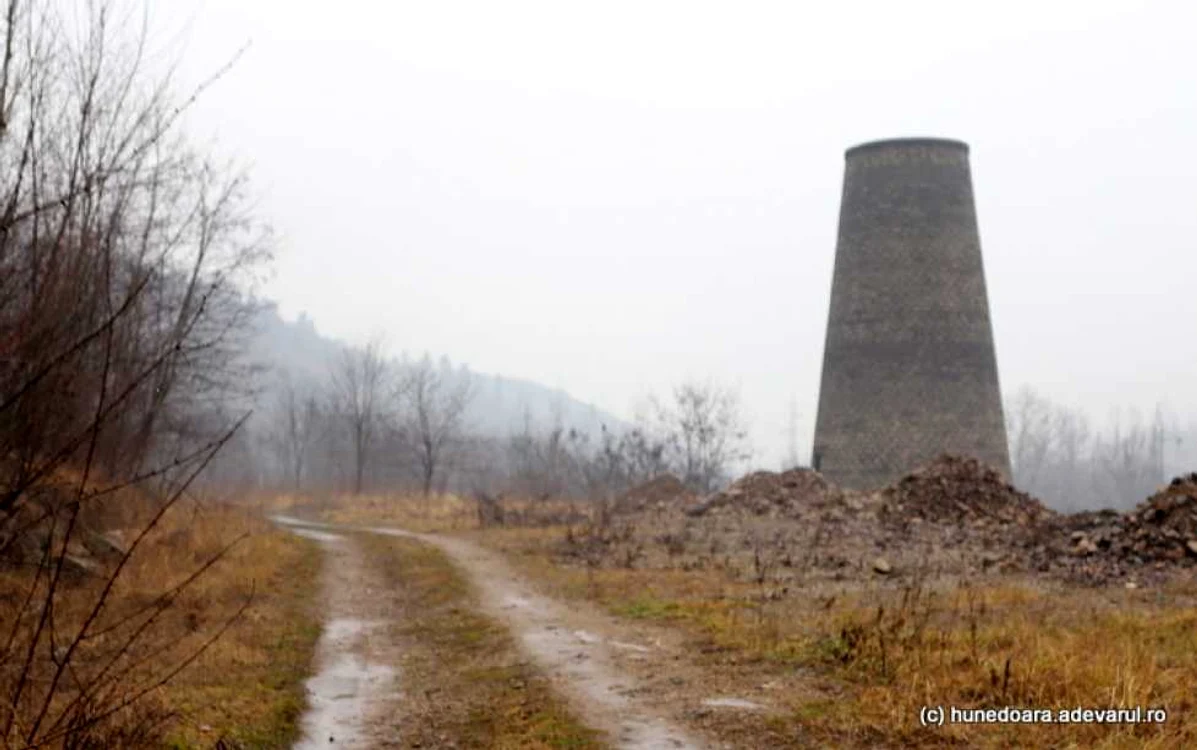 Un turn rămas în urma distrugerii fostei uzine din Teliuc. Foto: Daniel Guță