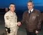 Jandarmul vâlcean cpt Florin Dăscălescu din Vâlcea - comandantul ultimei echipe Guardian Angel a Jandarmeriei în Kabul Afganistan felicitat de ministrul MAI Mircea Vela la venirea în ţară Foto Florin Dăscălescu