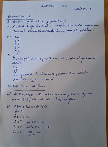 Rezolvare subiecte BAC 2025 Anatomie și fiziologie umană. Ce i-ar fi putut pune pe elevi în dificultate