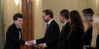 Dominic Fritz și membrii delegatiei USR, la consultări la Cotroceni cu Nicușor Dan FOTO Mediafax 