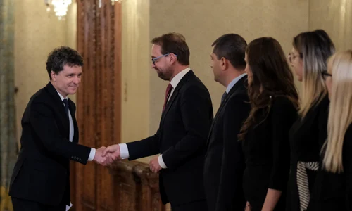 Dominic Fritz și membrii delegatiei USR, la consultări la Cotroceni cu Nicușor Dan FOTO Mediafax