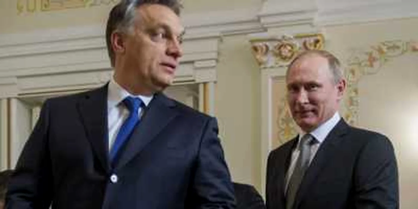 Premierul maghiar, Viktor Orban, şi preşedintele rus, Vladimir Putin FOTO AP